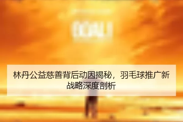 林丹公益慈善背后动因揭秘，羽毛球推广新战略深度剖析